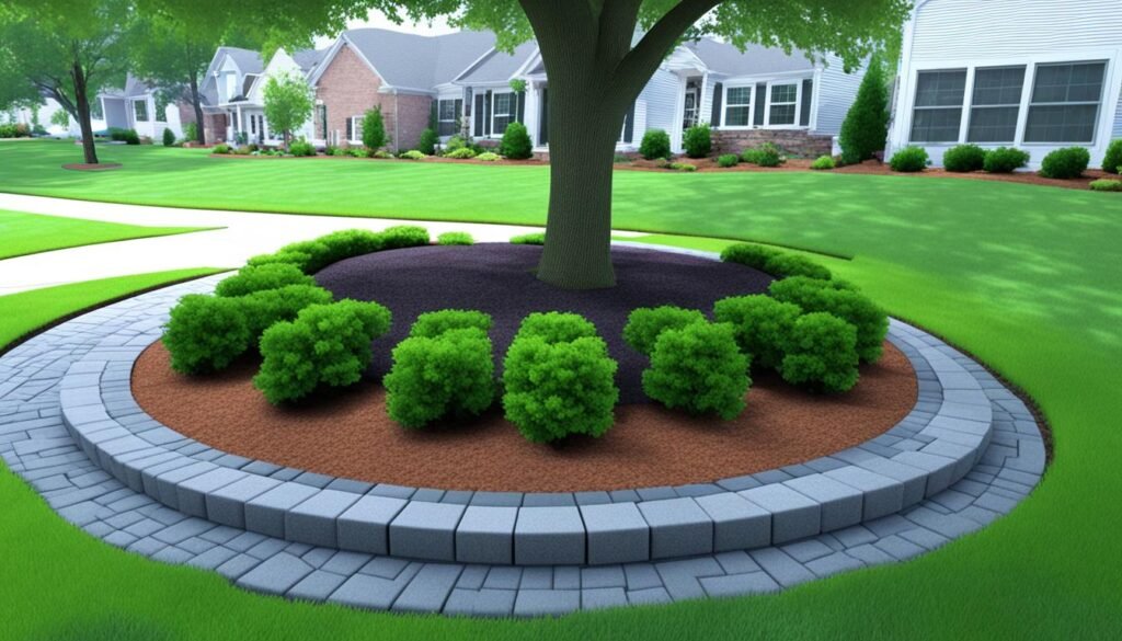 tree landscaping block placement