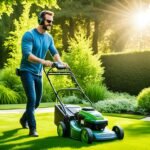 cutting the green lawn care