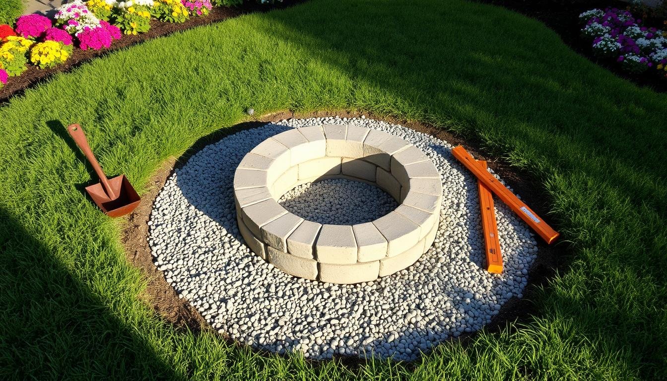 installing backyard fire pit